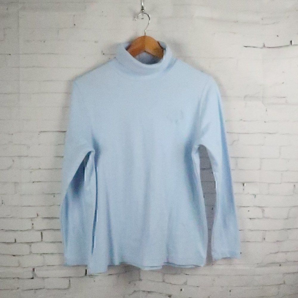 BLAIR LIGHT BLUE LONG SLEEVE TURTLENECK TOP SIZE MEDIUM